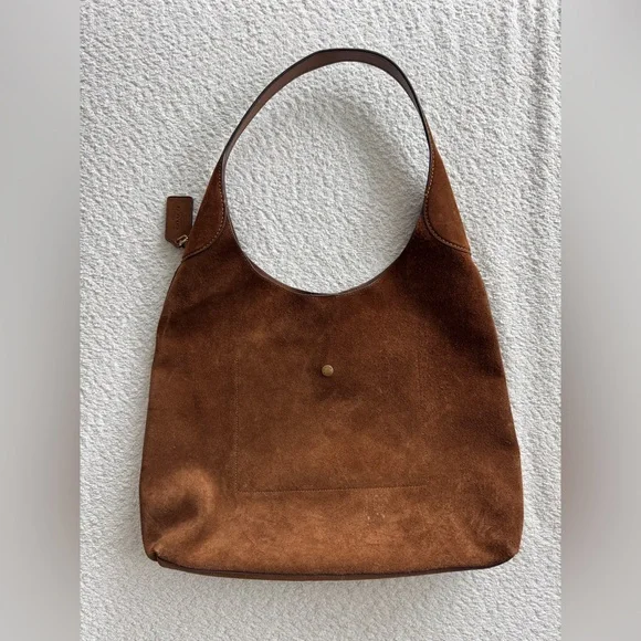 COACH Suede Brooklyn Shoulder Bag 39 in Warm Brown - Picture 10 of 13